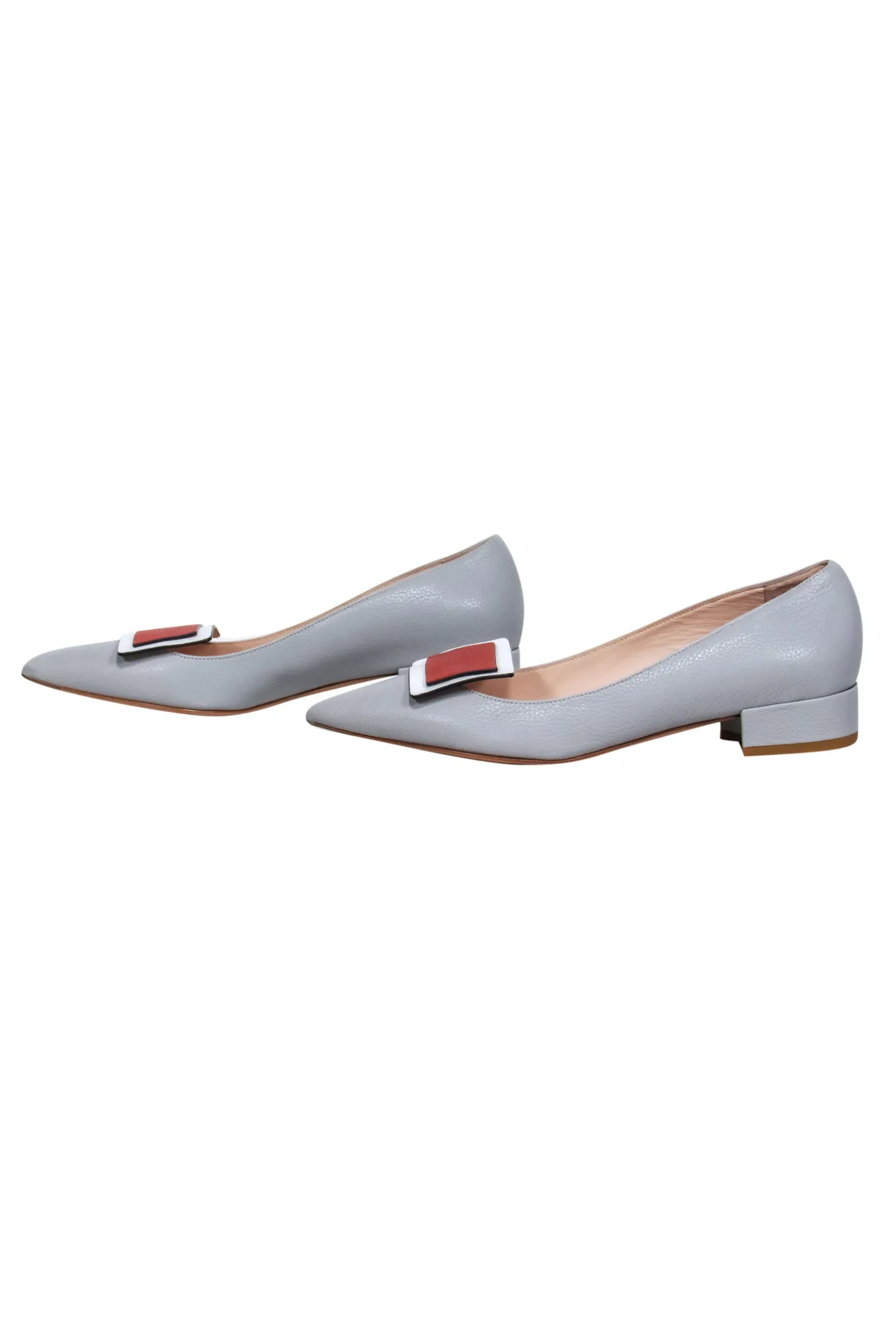 Bells & Becks - Baby Blue Pointed Toe Block Heeled Flats w/ Square Toe Design Sz 8