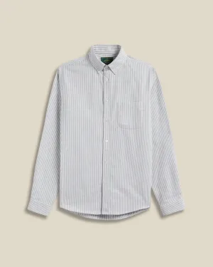 Brushed Oxford Stripe - Moss Green
