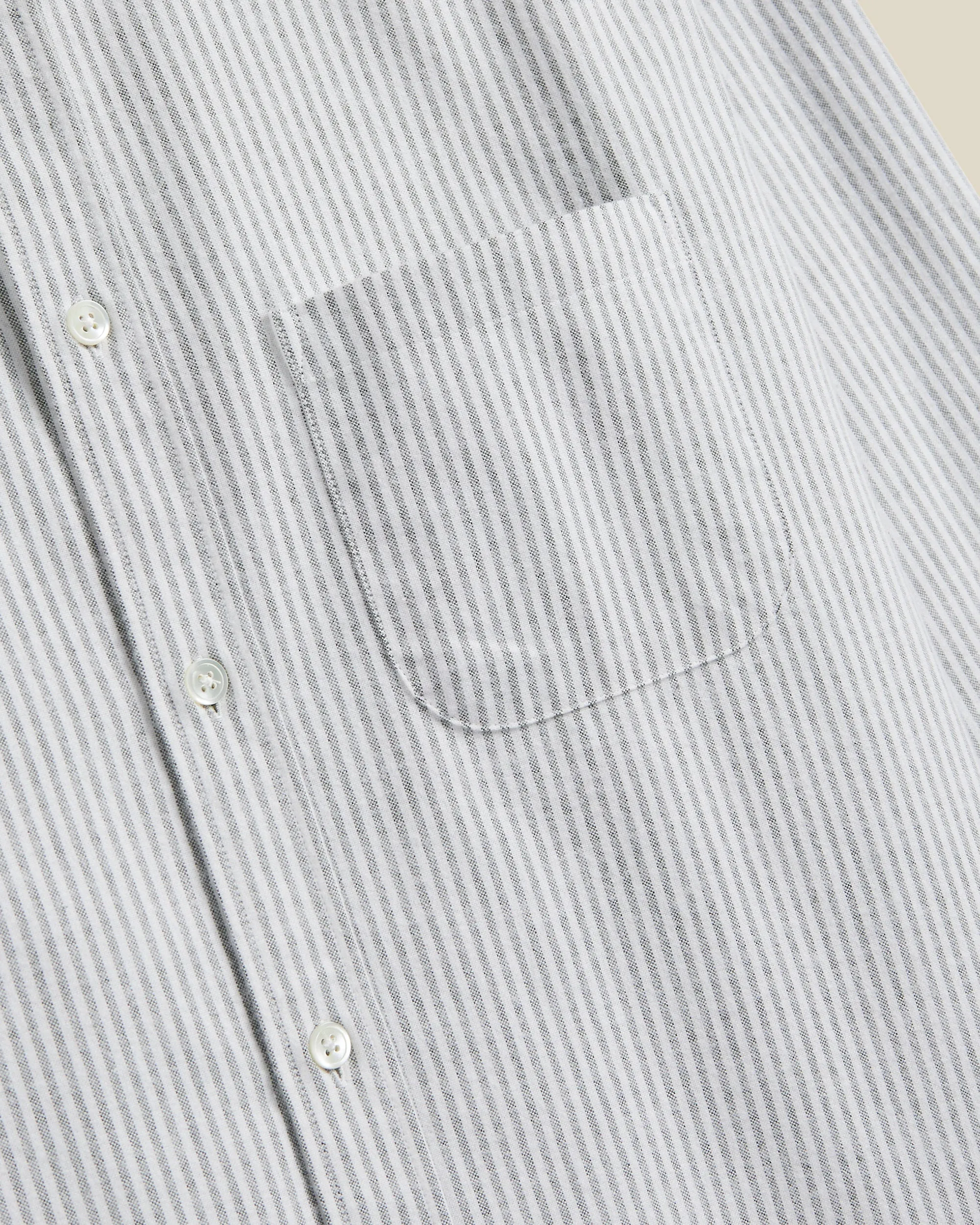 Brushed Oxford Stripe - Moss Green