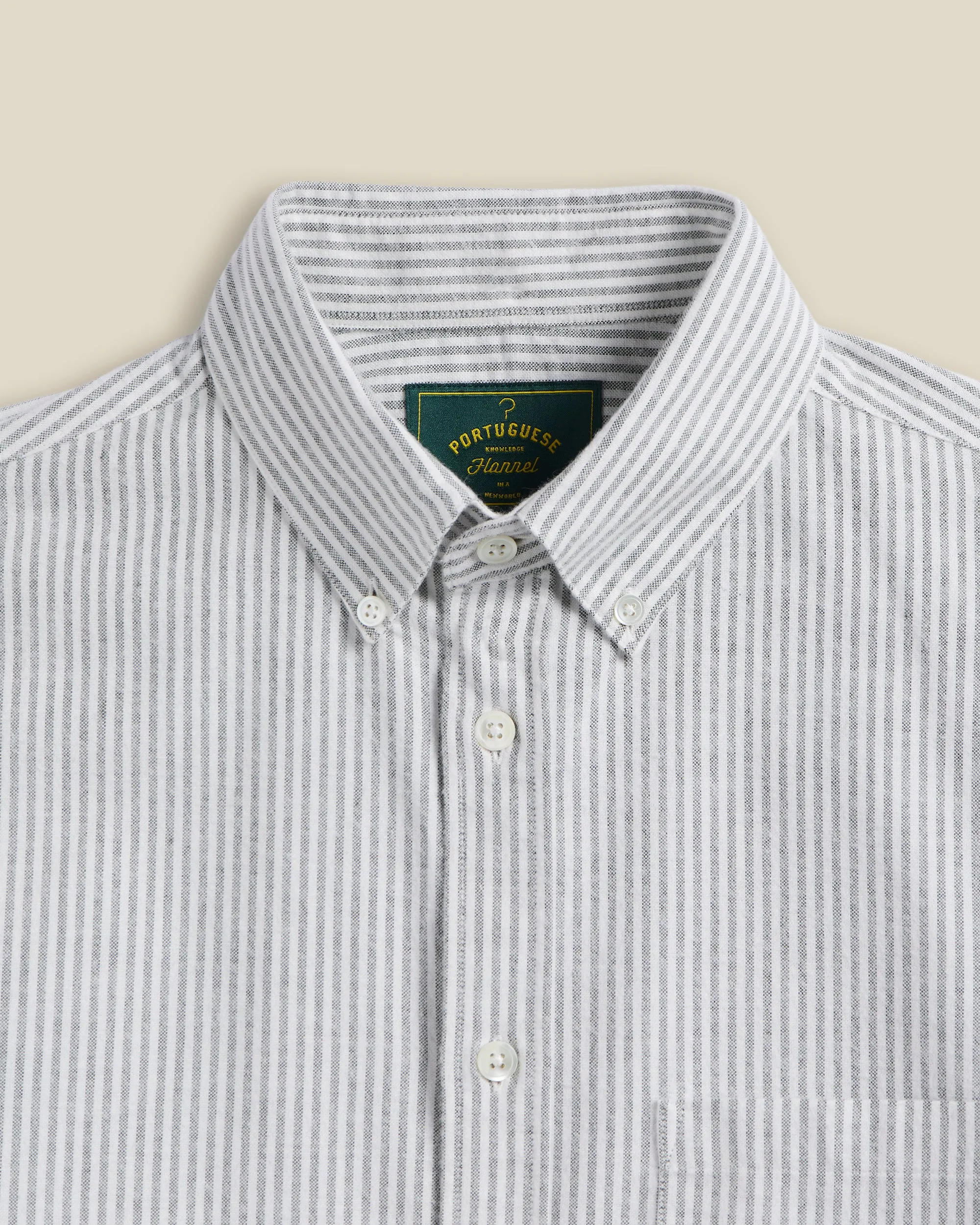 Brushed Oxford Stripe - Moss Green