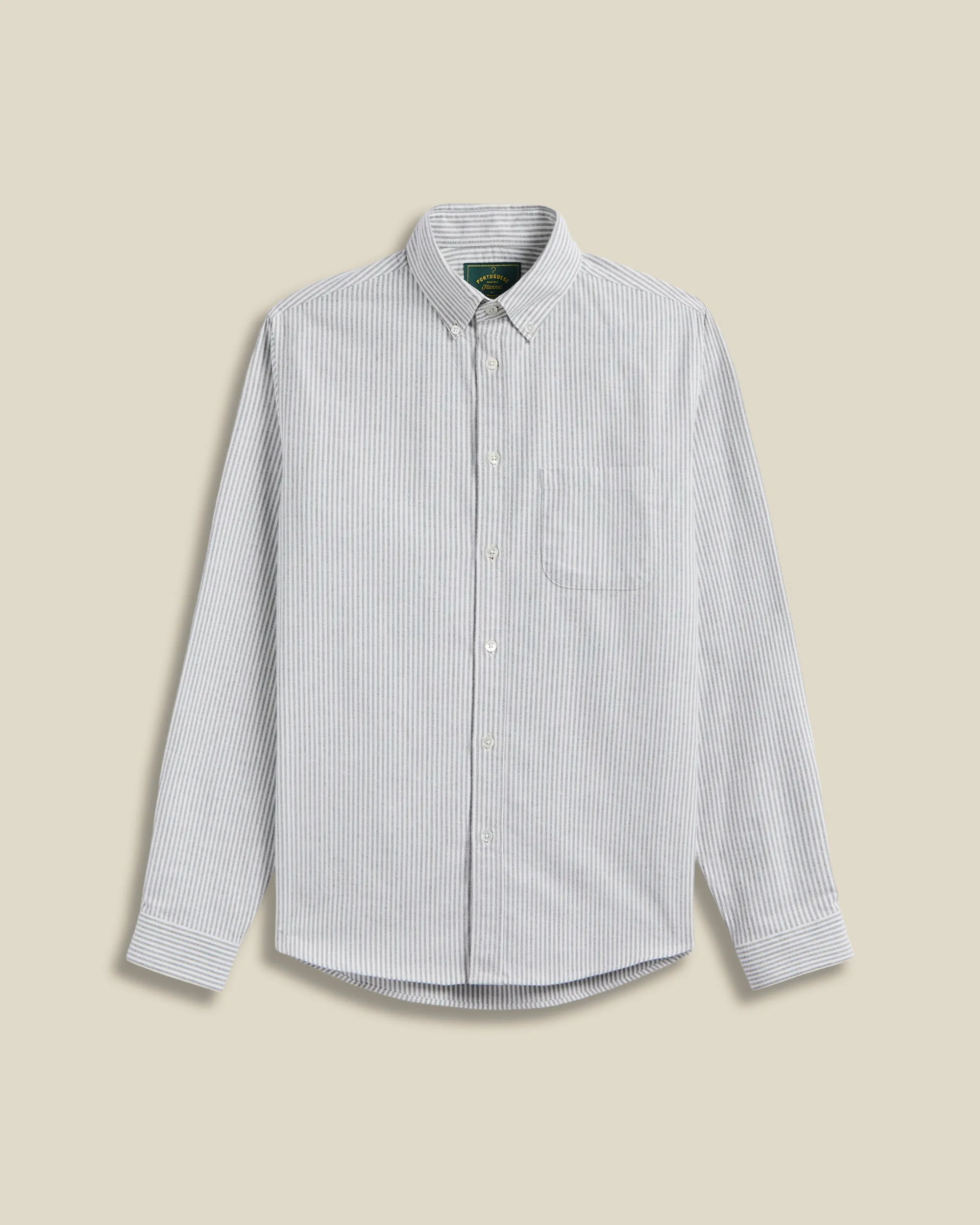 Brushed Oxford Stripe - Moss Green