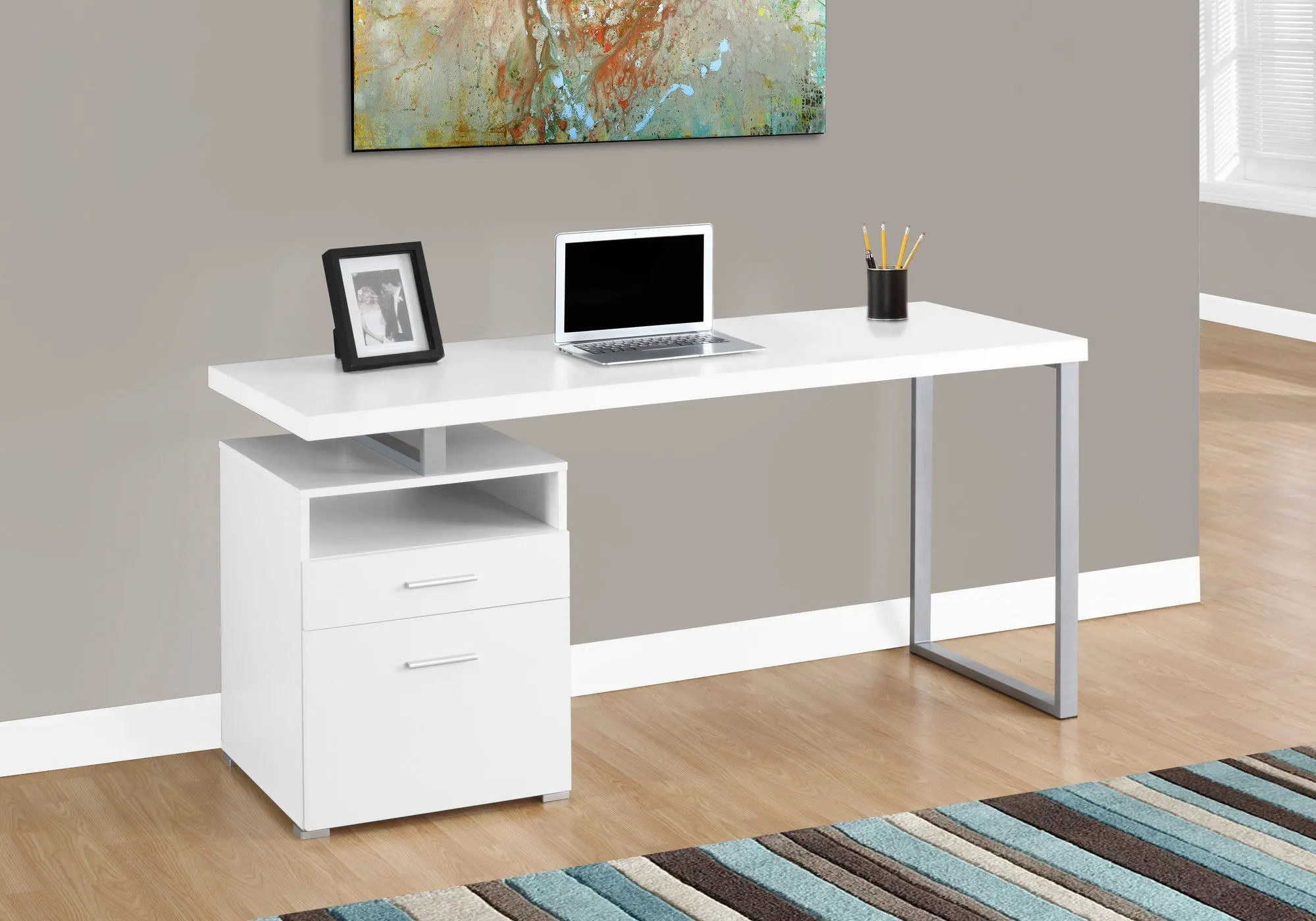Computer Desk For Home Office, Laptop, Left Right Set - Up, Storage Drawers, Contemporary & Modern by Couch.com