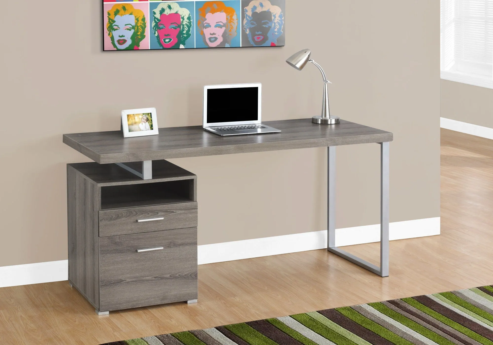 Computer Desk For Home Office, Laptop, Left Right Set - Up, Storage Drawers, Contemporary & Modern by Couch.com