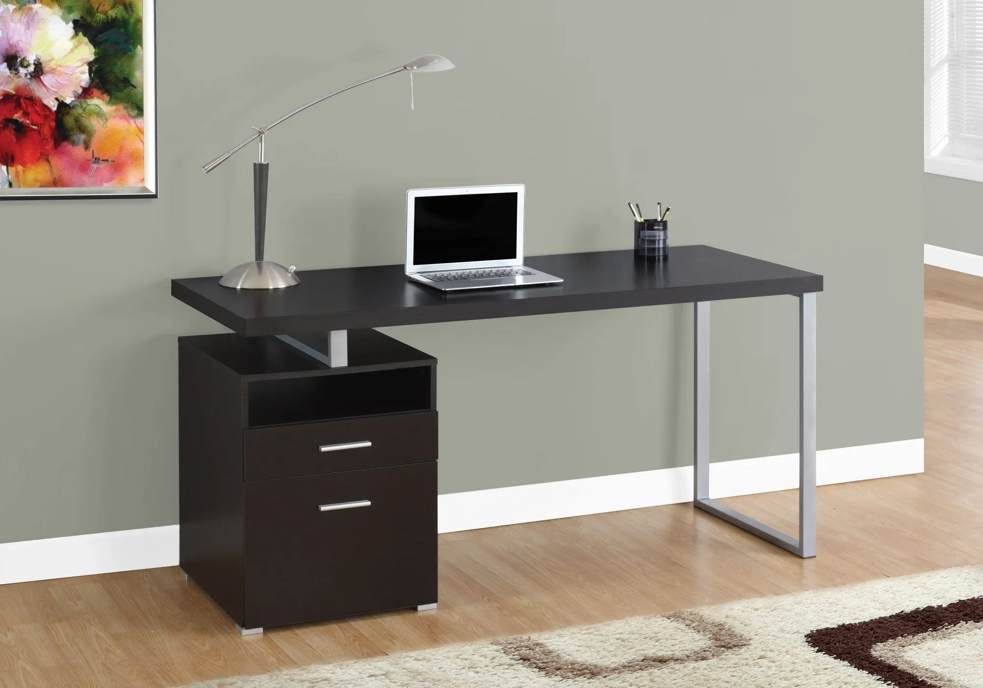 Computer Desk For Home Office, Laptop, Left Right Set - Up, Storage Drawers, Contemporary & Modern by Couch.com