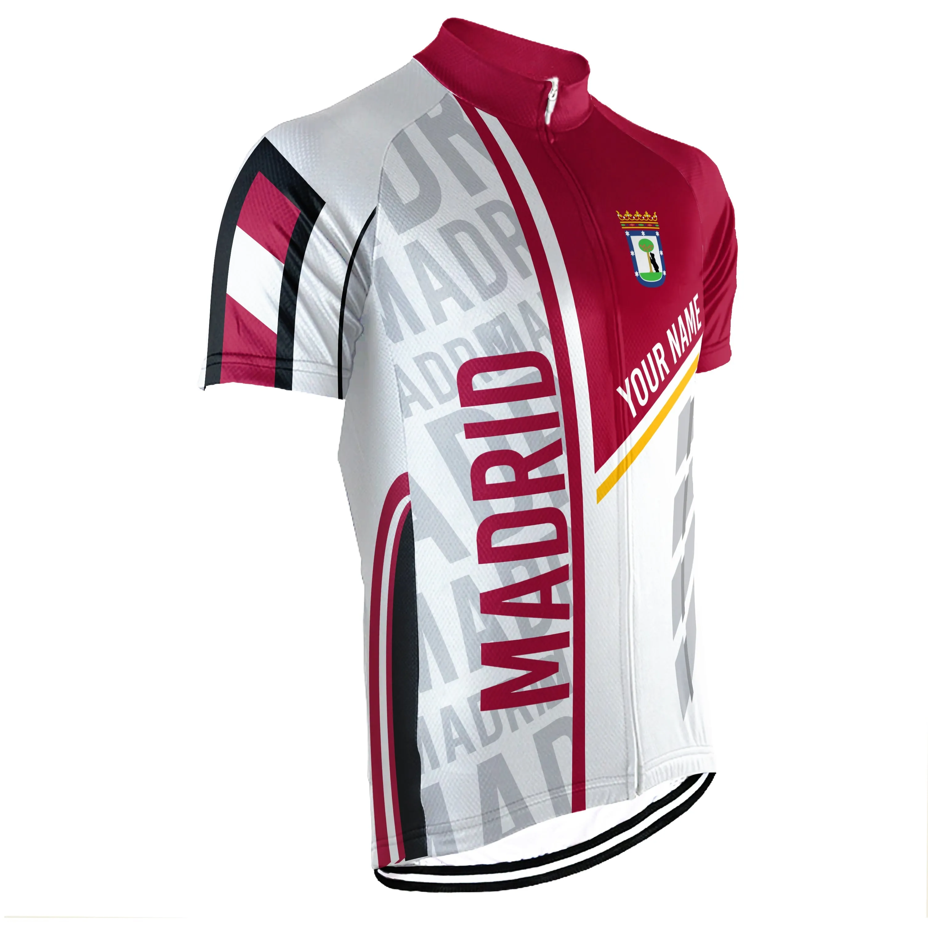 Customized Madrid Winter Thermal Fleece Short Sleeve Cycling Jersey for Men