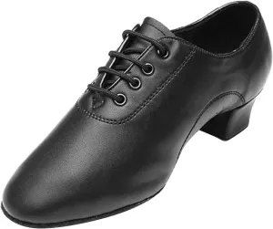 EnJoCho Toddler Walking Shoes Shoes Boys Modern Dance Shoes Prom Ballroom Latin Dance Shoes Solid Color Lace Up (Black, 29)