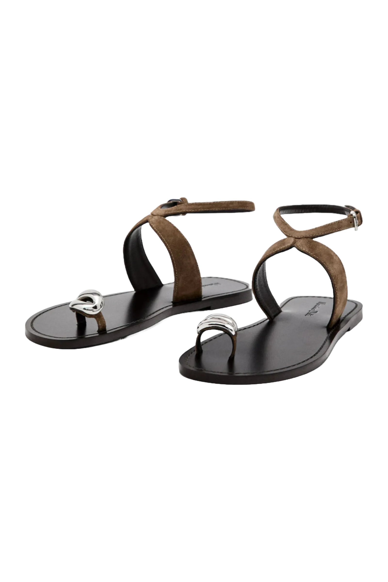 Flat Sandals With Metallic Embelishment