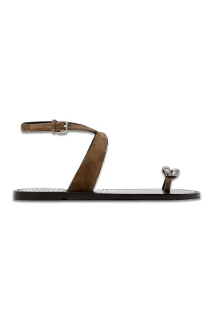 Flat Sandals With Metallic Embelishment