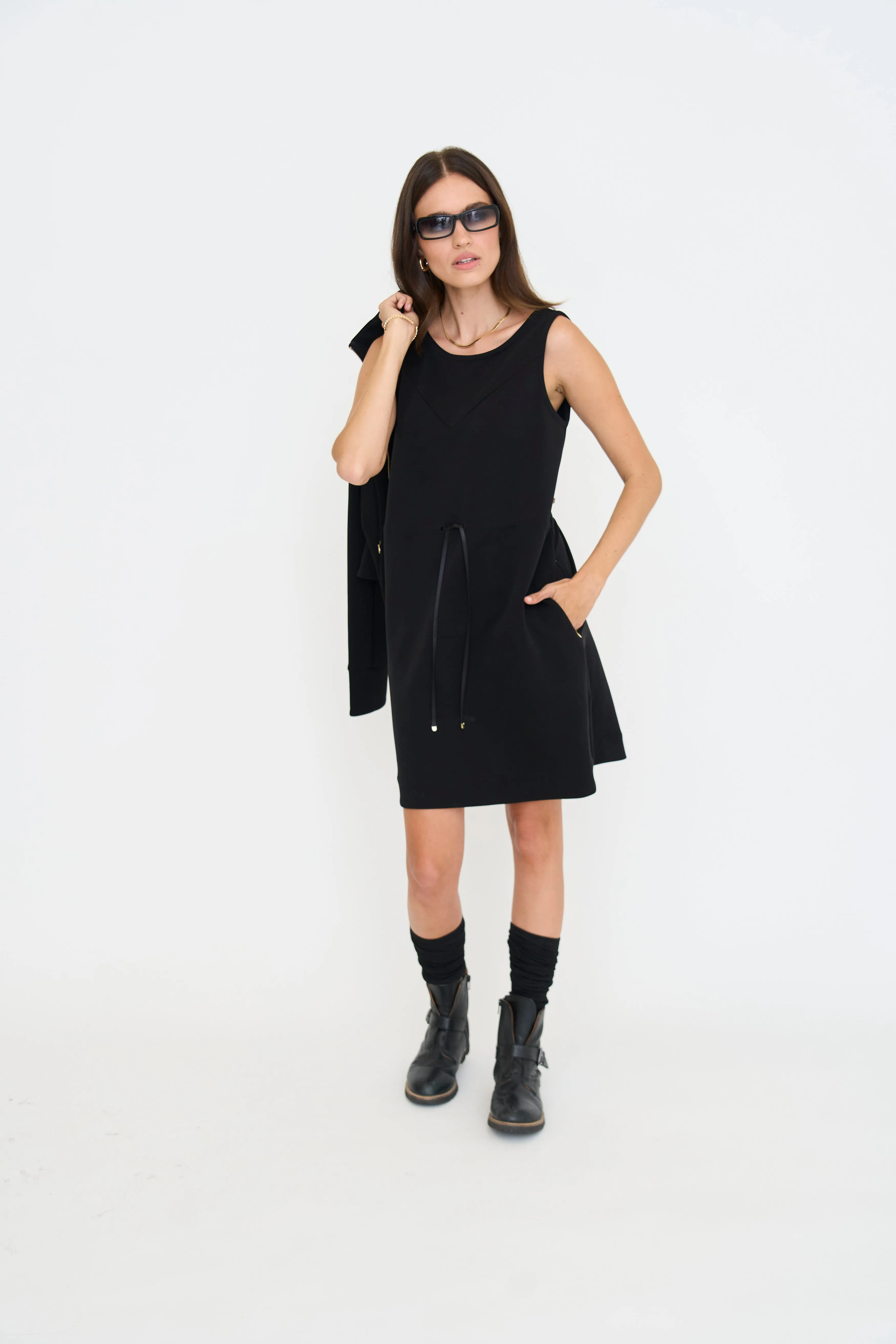 FOREIGN FARE Soft Landings Dress - Black