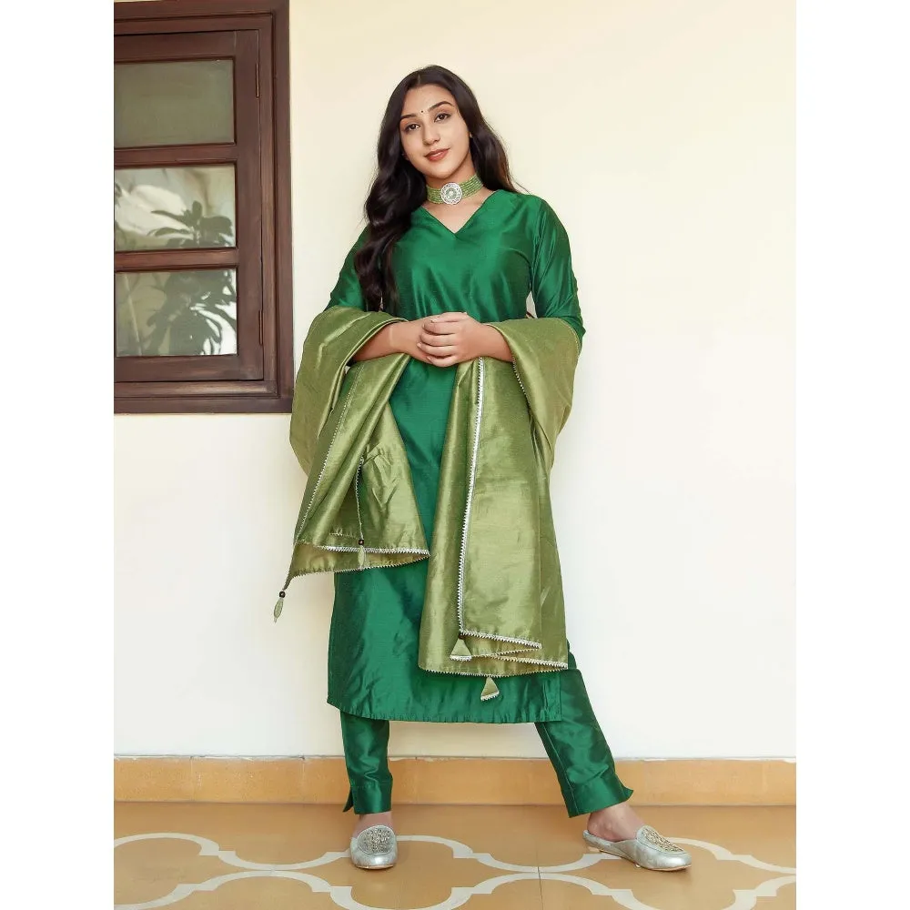 Indian Virasat Shades Of Green Suit (Set of 3)