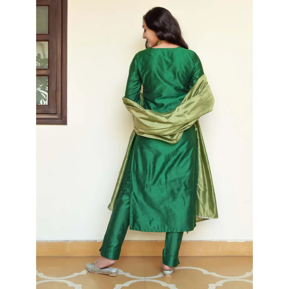 Indian Virasat Shades Of Green Suit (Set of 3)