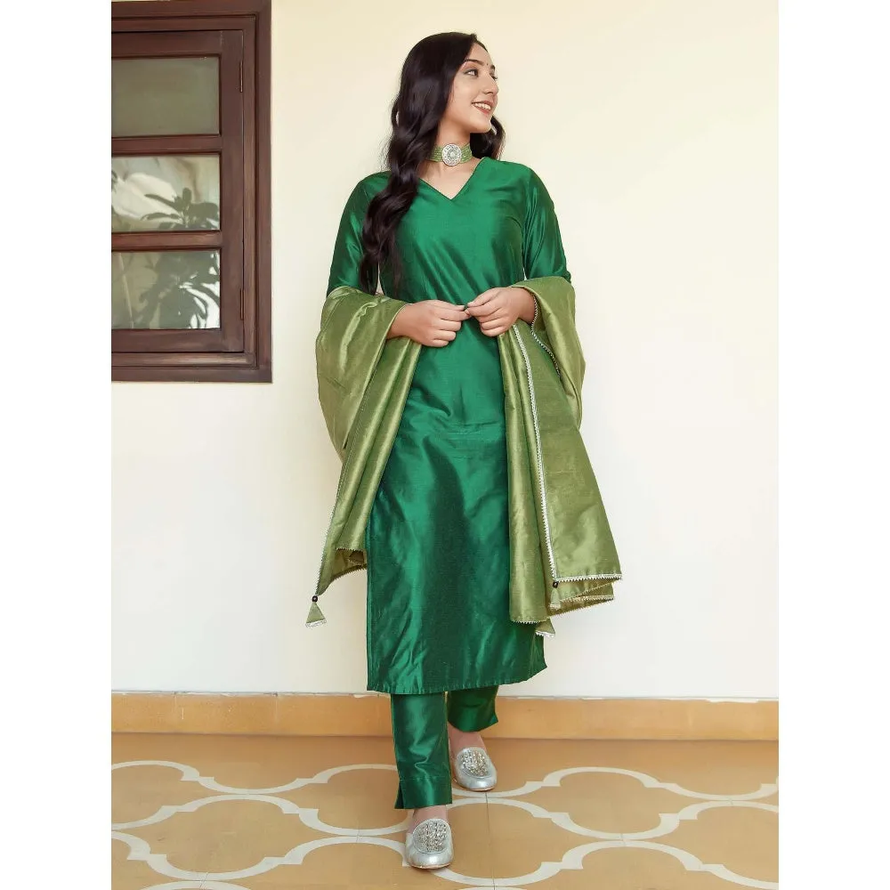 Indian Virasat Shades Of Green Suit (Set of 3)