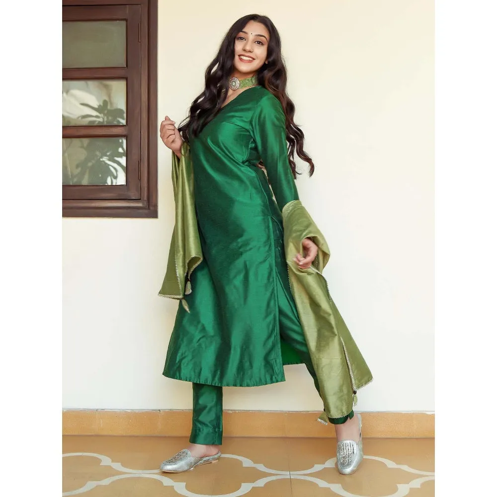 Indian Virasat Shades Of Green Suit (Set of 3)