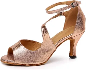 JUODVMP Women's Professional Latin Dance Shoes,Ballroom Performance Wedding Party Dance Shoes