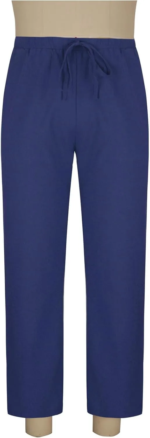 Linen Pants for Men Casual Elastic Drawstring Waist Loose Beach Pant Lightweight Comfy Vacation Trousers with Pockets