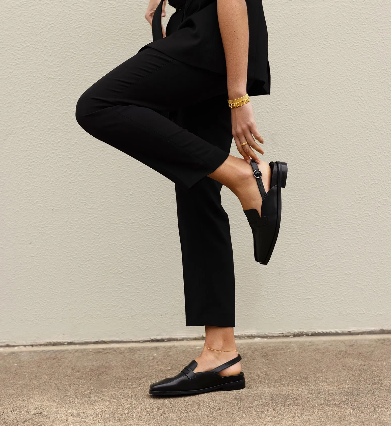 Macaw Black Leather Loafers