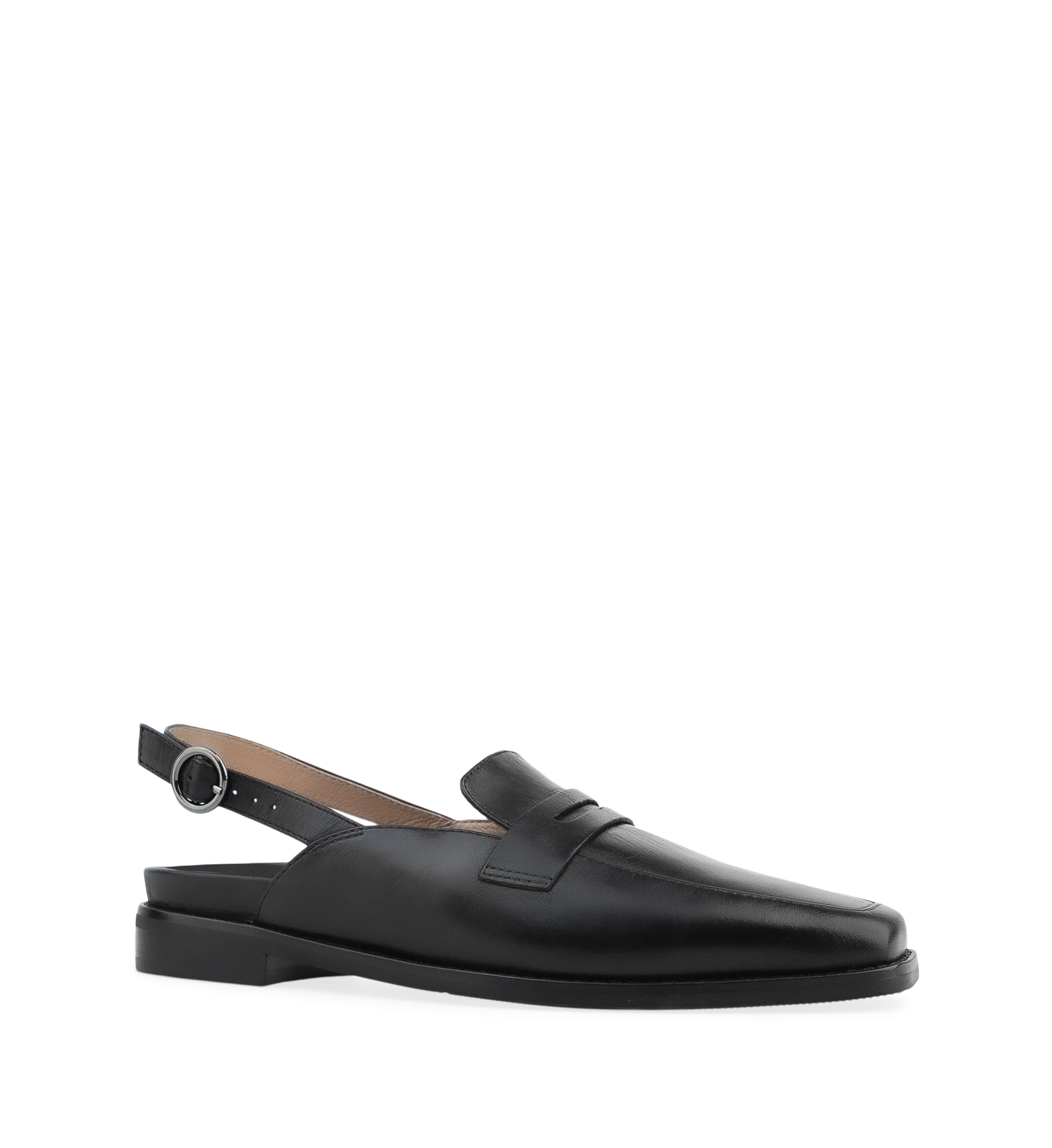 Macaw Black Leather Loafers