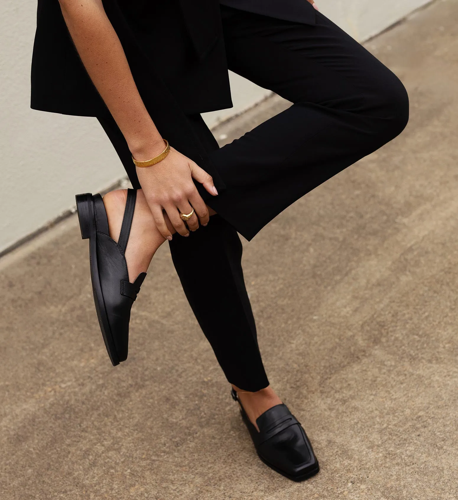 Macaw Black Leather Loafers