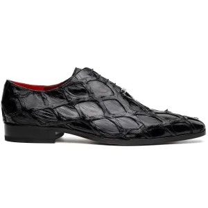 Marco Di Milano Olivieri Genuine Pirarucu Black Tassel Oxford Shoes