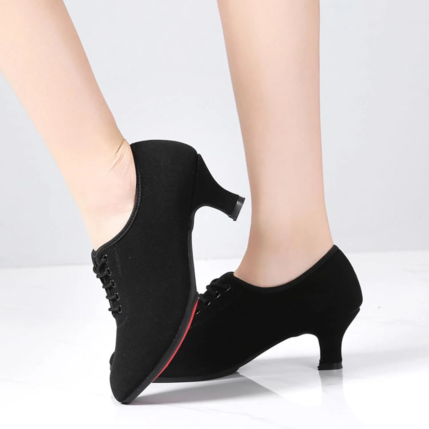 ONAIC Latin Dance Shoes for Womens Salsa Dress Shoes Teaching Practice Dancing Sneakers Lightweight Non -Slip 3CM Heel