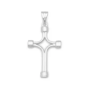 Polished Cross with Wrapped Ends