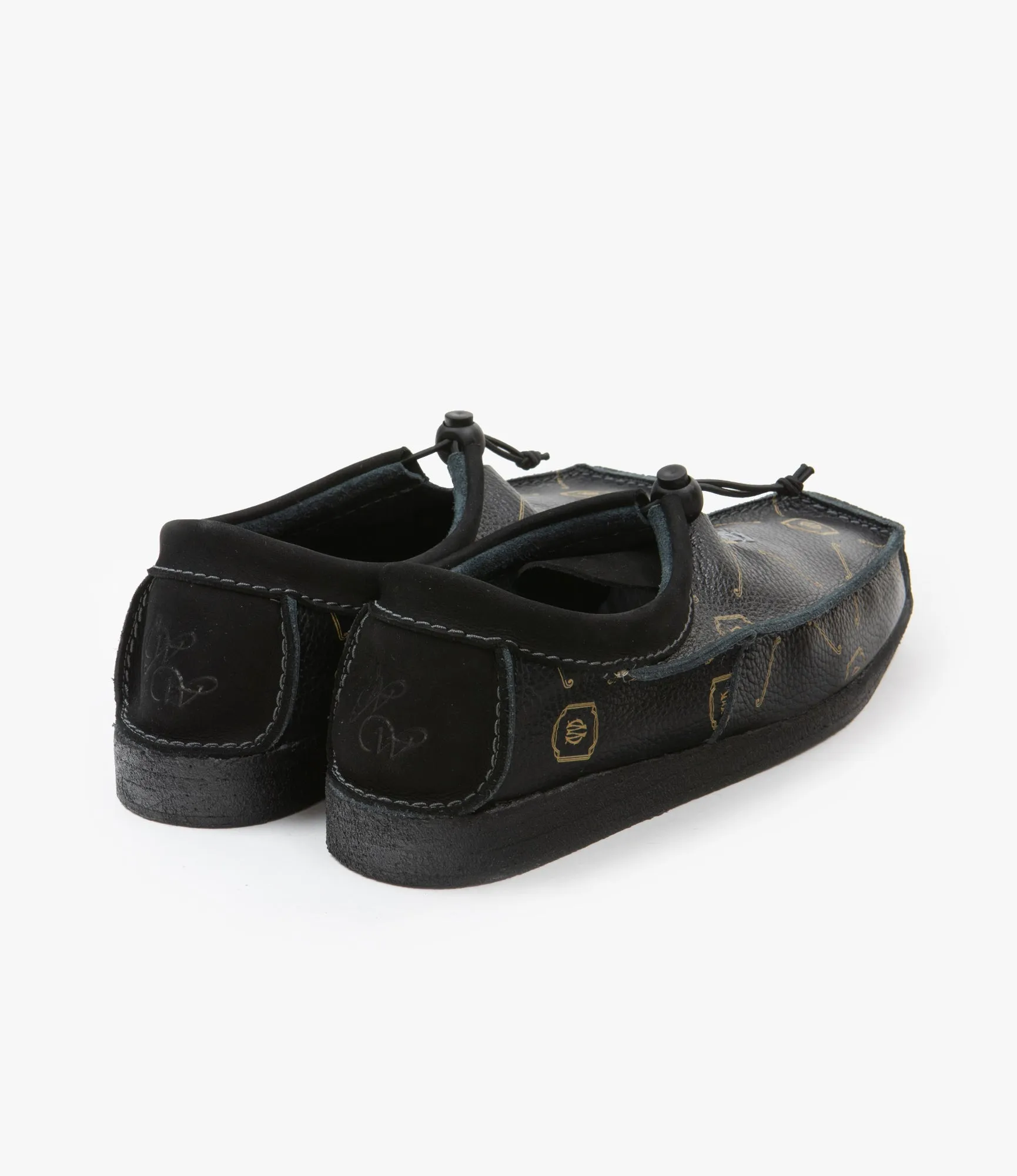 QR Moccasin Low / Monogram - Black / Brass