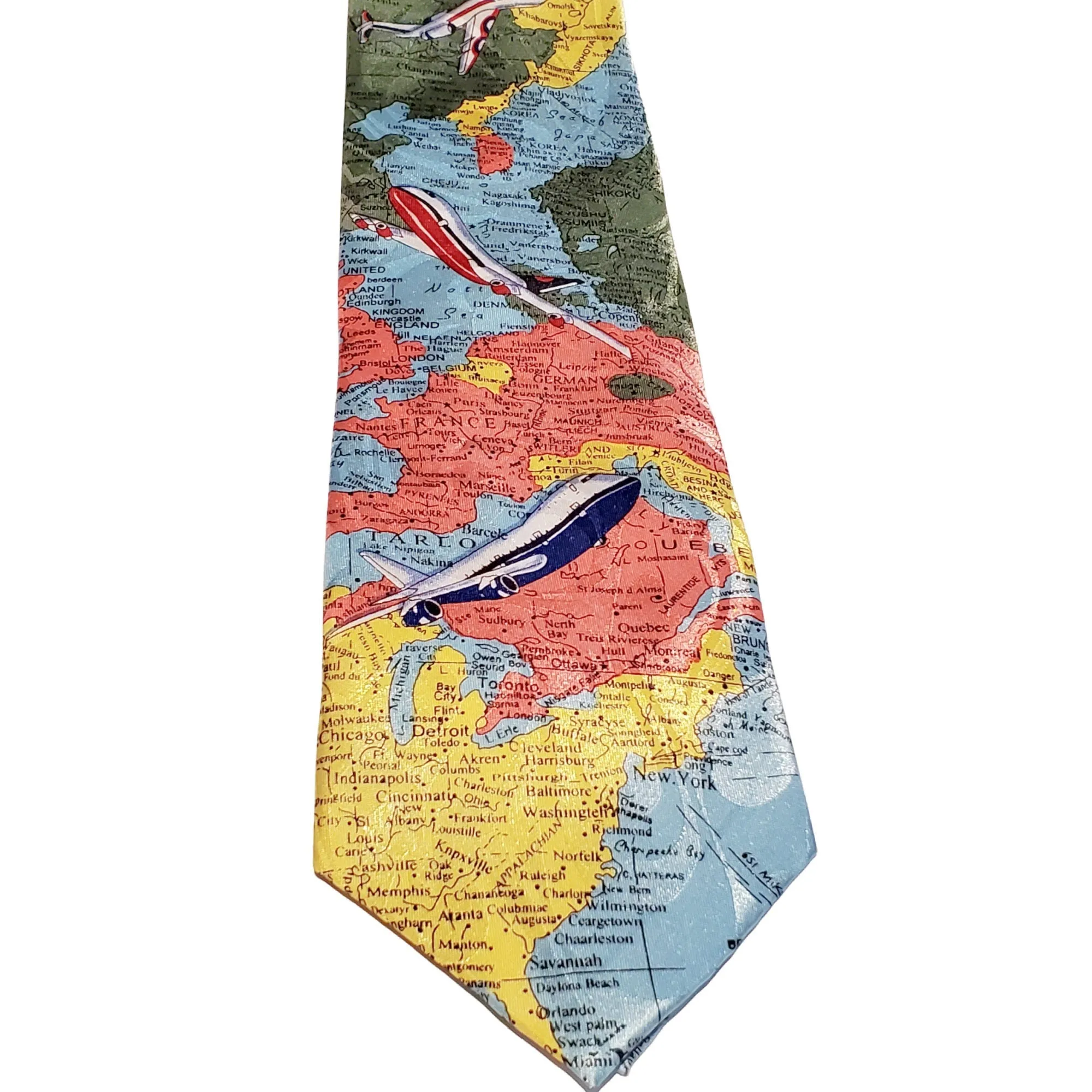 Retro Novelty Travel Necktie, Global Print | Collectible GIMMICK Men's Tie