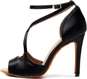 SWDZM Women's Ballroom Latin Dance Shoes Salsa Professional Ankle Heels Wedding Practice Shoes