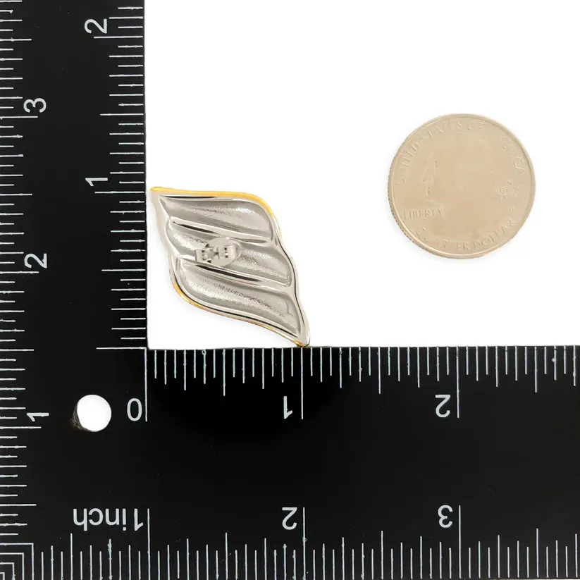 Wavy 2 Tone Earrings Water Resistant