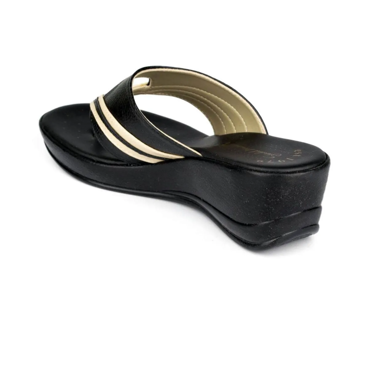 Womens Brown & Beige Slip On Sandal
