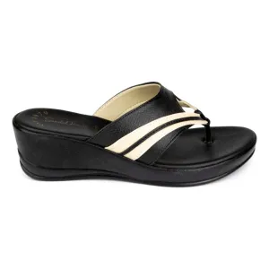 Womens Brown & Beige Slip On Sandal