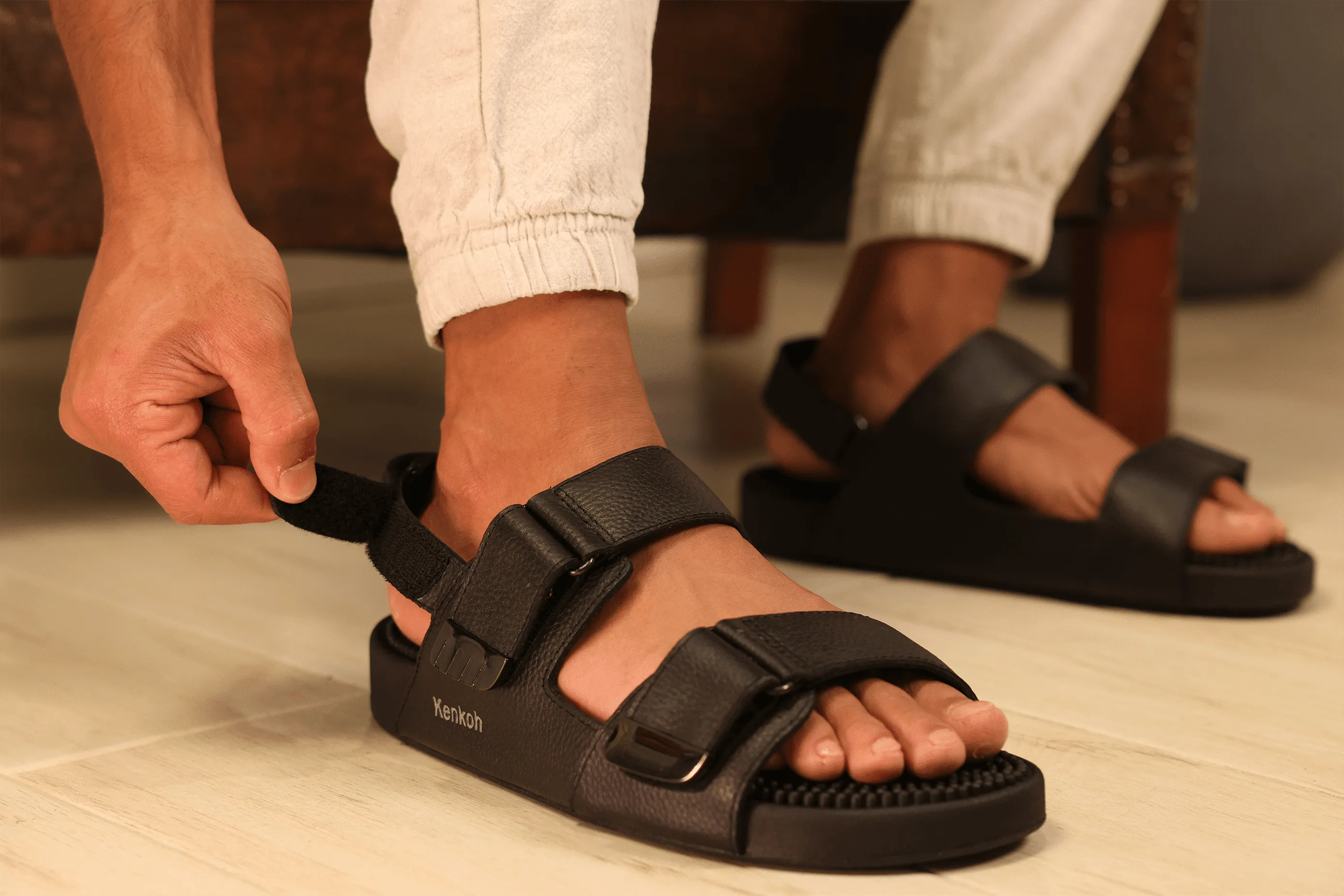 Yamato Backstrap Leather Reflexology Sandals